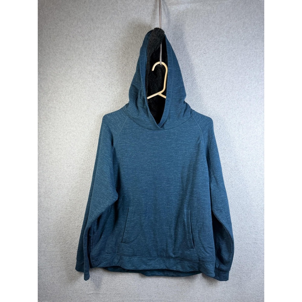 32 Heat Hoodie Mens Small Blue Pullover Sherpa Lined Thermal Fleece Sweatshirt